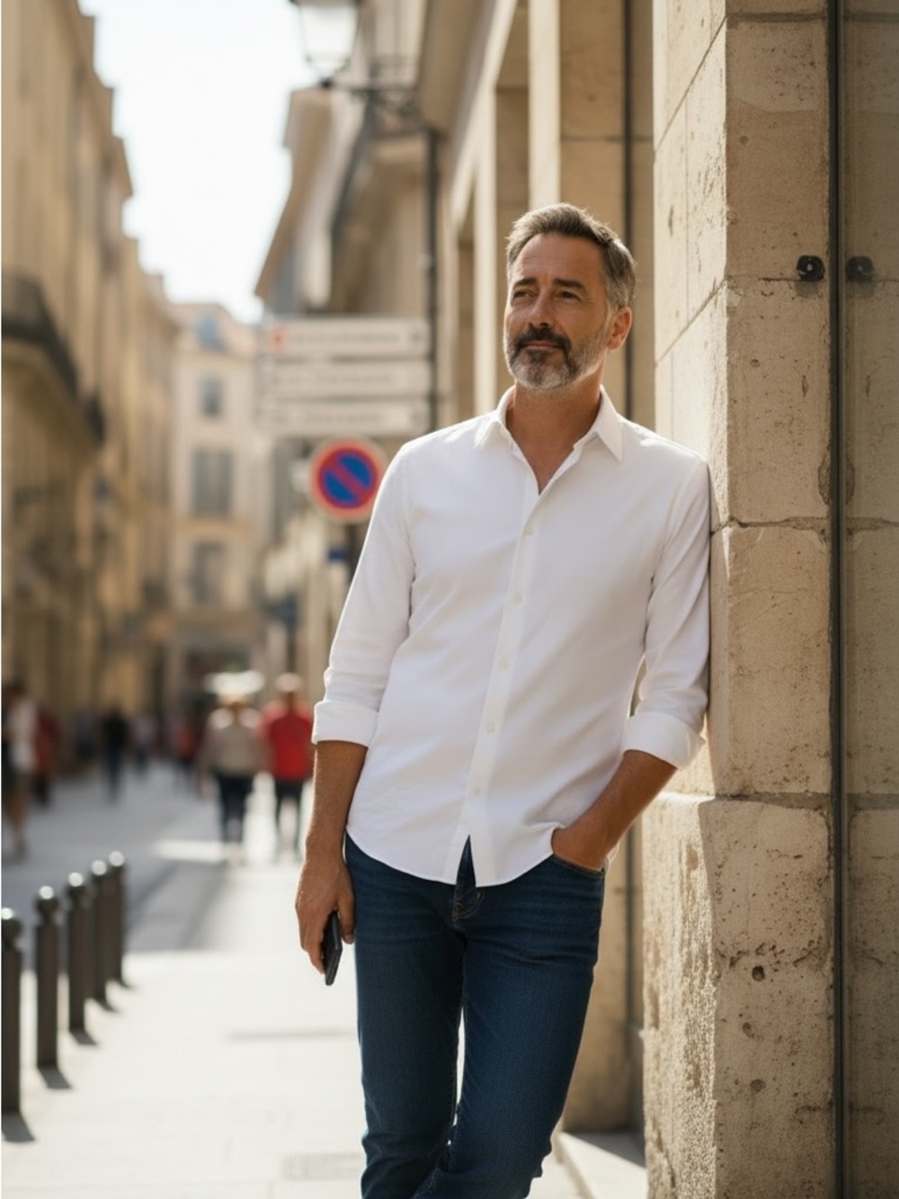 Calvin Klein Men's White Long-Sleeve Button Shirt